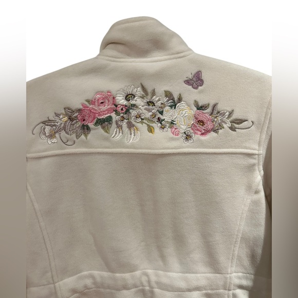 Bradford Exchange Fleece Jacket with Floral and Butterfly Embroidery - Picture 4 of 11